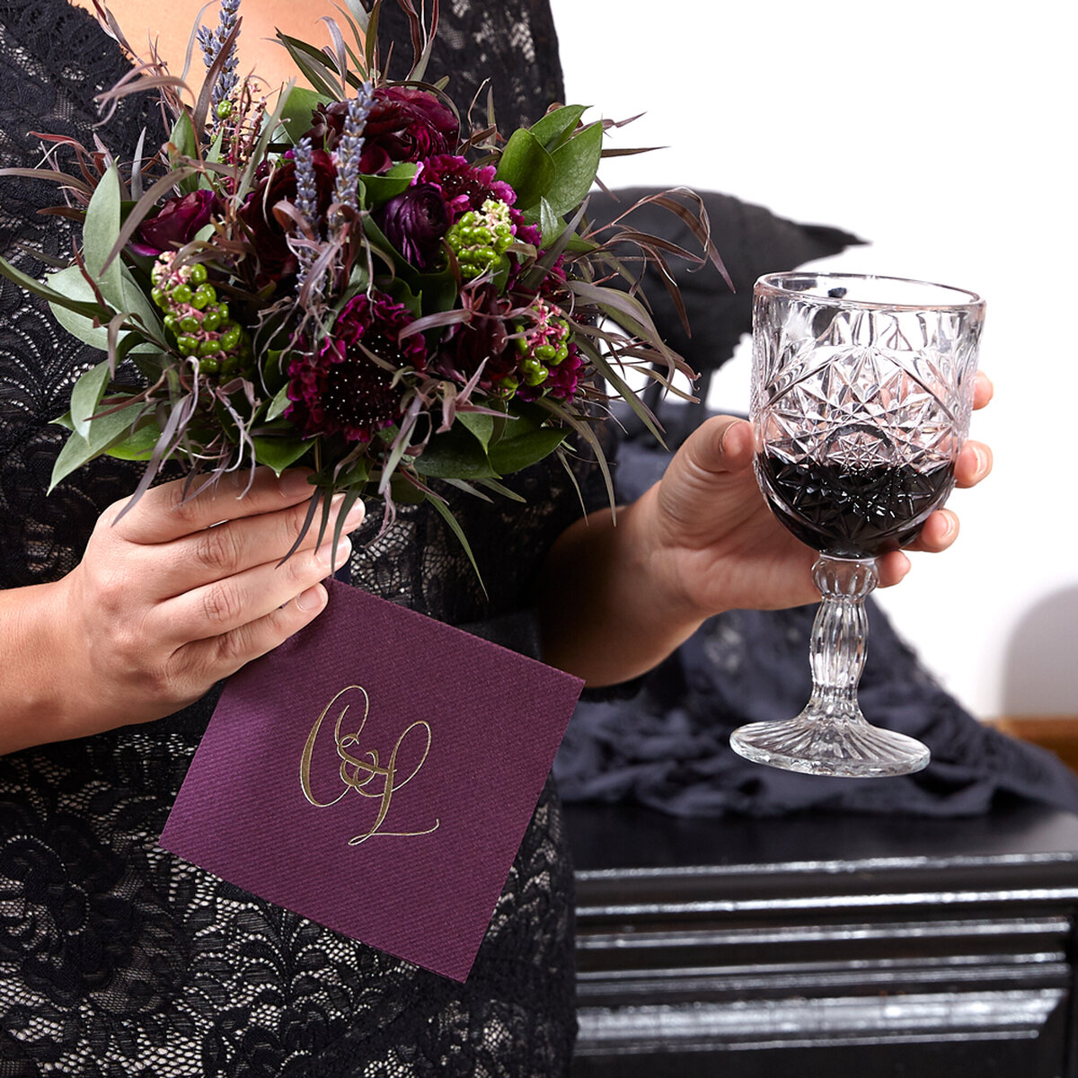 Shop the Gothic Glam Collection Custom Linen Like Cocktail Napkins
