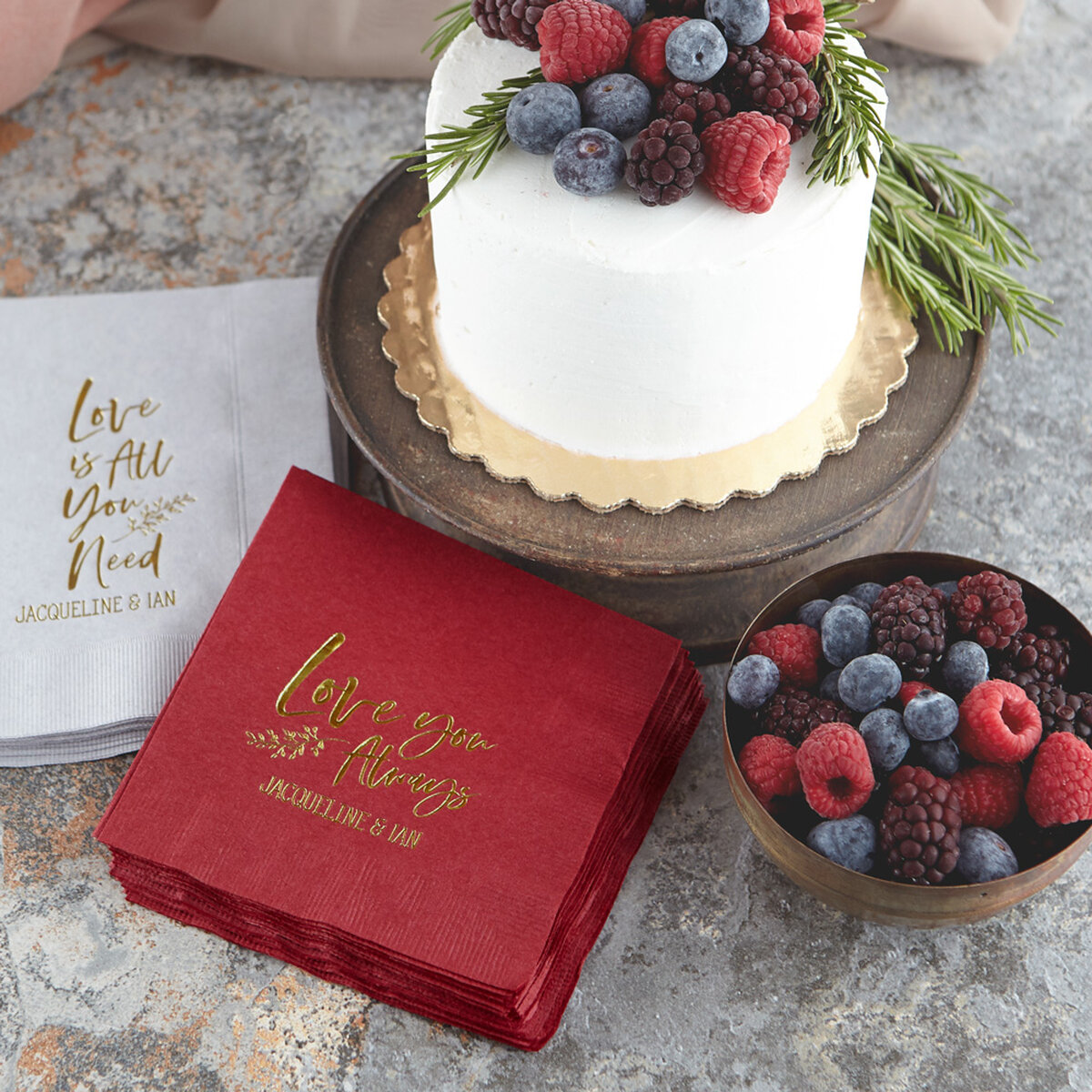 Shop the Rustic Shimmer Collection Custom Cocktail Napkins