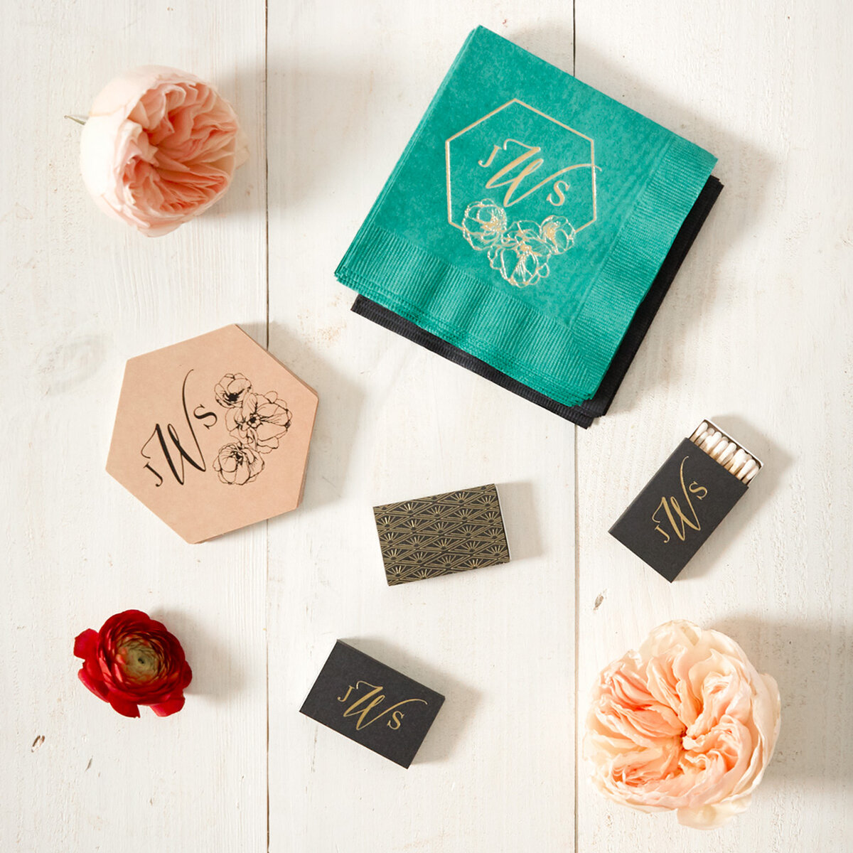 Shop the Retro Sunset Collection Custom Cocktail Napkins, Matchboxes and Coasters