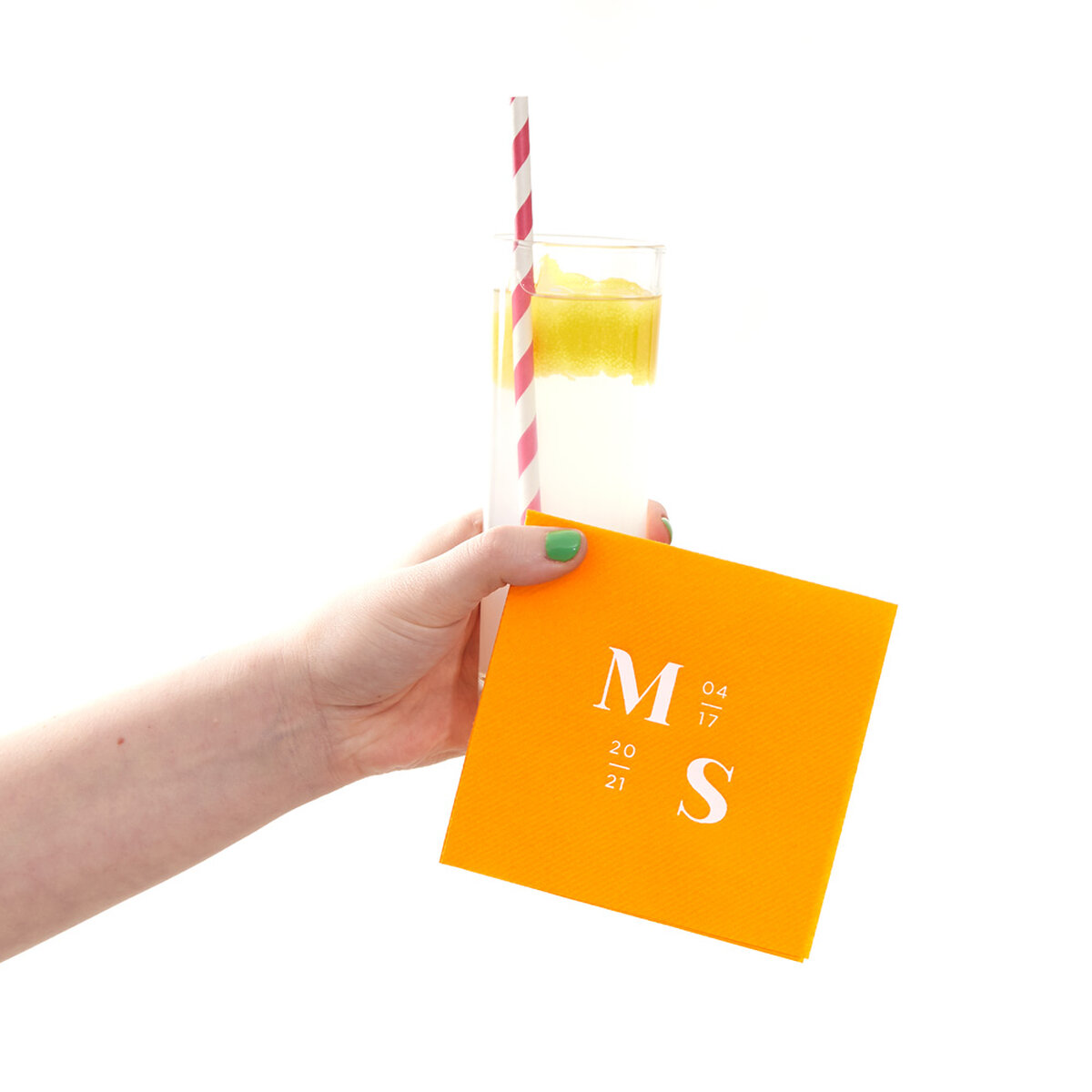 Green House Glow Spring color palette custom cocktail napkin