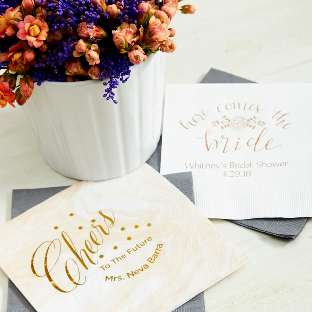 antique chic custom cocktail napkin